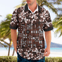 Burgundy Hawaiian Tapa Tribal Hibiscus Hawaiian Shirt