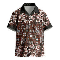 Burgundy Hawaiian Tapa Tribal Hibiscus Kid Hawaiian Shirt