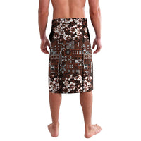 Burgundy Hawaiian Tapa Tribal Hibiscus Lavalava