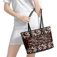 Burgundy Hawaiian Tapa Tribal Hibiscus Leather Tote Bag LT9 - Polynesian Pride