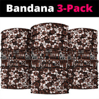 Burgundy Hawaiian Tapa Tribal Hibiscus Neck Gaiter