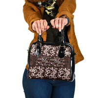 Burgundy Hawaiian Tapa Tribal Hibiscus Shoulder Handbag