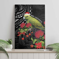 Meri Kirihimete Kakapo Canvas Wall Art Black Silver Fern Christmas Vibe LT9 - Polynesian Pride