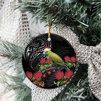 Meri Kirihimete Kakapo Ceramic Ornament Black Silver Fern Christmas Vibe LT9 - Polynesian Pride