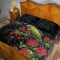 Meri Kirihimete Kakapo Quilt Bed Set Black Silver Fern Christmas Vibe LT9 - Polynesian Pride