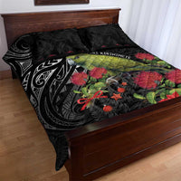 Meri Kirihimete Kakapo Quilt Bed Set Black Silver Fern Christmas Vibe LT9 - Polynesian Pride