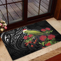 Meri Kirihimete Kakapo Rubber Doormat Black Silver Fern Christmas Vibe LT9 - Polynesian Pride