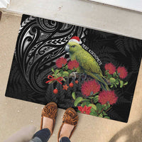 Meri Kirihimete Kakapo Rubber Doormat Black Silver Fern Christmas Vibe LT9 - Polynesian Pride