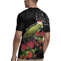 Meri Kirihimete Kakapo Rugby Jersey Black Silver Fern Christmas Vibe