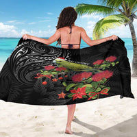 Meri Kirihimete Kakapo Sarong Black Silver Fern Christmas Vibe LT9 - Polynesian Pride