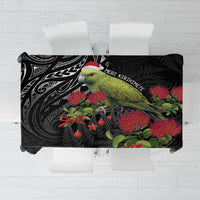 Meri Kirihimete Kakapo Tablecloth Black Silver Fern Christmas Vibe LT9 Black - Polynesian Pride