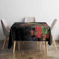Meri Kirihimete Kakapo Tablecloth Black Silver Fern Christmas Vibe LT9 - Polynesian Pride