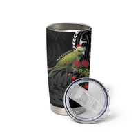 Meri Kirihimete Kakapo Tumbler Cup Black Silver Fern Christmas Vibe LT9 - Polynesian Pride
