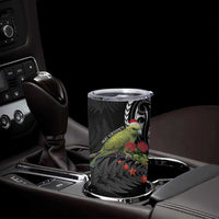 Meri Kirihimete Kakapo Tumbler Cup Black Silver Fern Christmas Vibe LT9 - Polynesian Pride