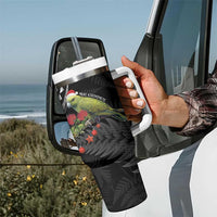 Meri Kirihimete Kakapo Tumbler With Handle Black Silver Fern Christmas Vibe LT9 - Polynesian Pride