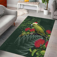 Meri Kirihimete Kakapo Area Rug Green Silver Fern Christmas Vibe LT9 - Polynesian Pride