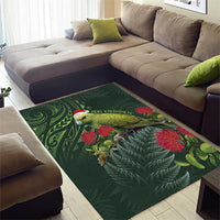 Meri Kirihimete Kakapo Area Rug Green Silver Fern Christmas Vibe LT9 - Polynesian Pride