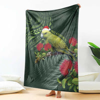 Meri Kirihimete Kakapo Blanket Green Silver Fern Christmas Vibe LT9 - Polynesian Pride