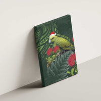 Meri Kirihimete Kakapo Canvas Wall Art Green Silver Fern Christmas Vibe LT9 - Polynesian Pride