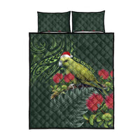Meri Kirihimete Kakapo Quilt Bed Set Green Silver Fern Christmas Vibe LT9 - Polynesian Pride