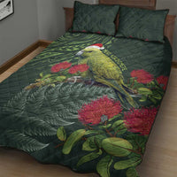 Meri Kirihimete Kakapo Quilt Bed Set Green Silver Fern Christmas Vibe LT9 - Polynesian Pride