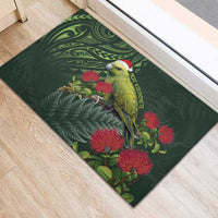 Meri Kirihimete Kakapo Rubber Doormat Green Silver Fern Christmas Vibe LT9 - Polynesian Pride