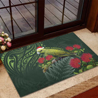Meri Kirihimete Kakapo Rubber Doormat Green Silver Fern Christmas Vibe LT9 - Polynesian Pride