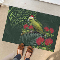 Meri Kirihimete Kakapo Rubber Doormat Green Silver Fern Christmas Vibe LT9 - Polynesian Pride