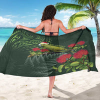 Meri Kirihimete Kakapo Sarong Green Silver Fern Christmas Vibe LT9 - Polynesian Pride