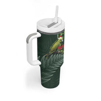 Meri Kirihimete Kakapo Tumbler With Handle Green Silver Fern Christmas Vibe LT9 - Polynesian Pride