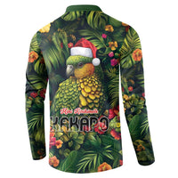 Meri Kirihimete Kakapo Button Sweatshirt New Zealand Christmas with Tropical Vibe LT9 - Polynesian Pride