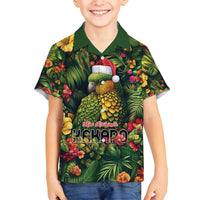 Meri Kirihimete Kakapo Family Matching Off Shoulder Maxi Dress and Hawaiian Shirt New Zealand Christmas with Tropical Vibe