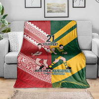 Australia-Tonga Rugby Pacific Custom Blanket The Kangaroos and Mate Ma'a Tonga LT9 - Polynesian Pride