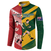 Australia-Tonga Rugby Pacific Custom Button Sweatshirt The Kangaroos and Mate Ma'a Tonga LT9 - Polynesian Pride