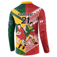 Australia-Tonga Rugby Pacific Custom Button Sweatshirt The Kangaroos and Mate Ma'a Tonga LT9 - Polynesian Pride
