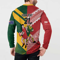 Australia-Tonga Rugby Pacific Custom Button Sweatshirt The Kangaroos and Mate Ma'a Tonga LT9 - Polynesian Pride