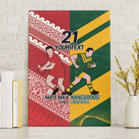 Australia-Tonga Rugby Pacific Custom Canvas Wall Art The Kangaroos and Mate Ma'a Tonga LT9 Without Frame Red-Green - Polynesian Pride