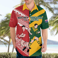 Australia-Tonga Rugby Pacific Custom Hawaiian Shirt The Kangaroos and Mate Ma'a Tonga LT9 - Polynesian Pride