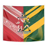 Australia-Tonga Rugby Pacific Custom Tapestry The Kangaroos and Mate Ma'a Tonga