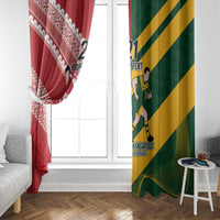 Australia-Tonga Rugby Pacific Custom Window Curtain The Kangaroos and Mate Ma'a Tonga LT9 - Polynesian Pride