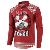 Tonga Rugby XIII Custom Button Sweatshirt Mate Ma'a Tonga with Ngatu Pattern LT9 - Polynesian Pride