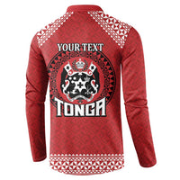 Tonga Rugby XIII Custom Button Sweatshirt Mate Ma'a Tonga with Ngatu Pattern LT9 - Polynesian Pride
