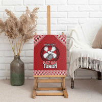 Tonga Rugby XIII Custom Canvas Wall Art Mate Ma'a Tonga with Ngatu Pattern LT9 - Polynesian Pride