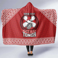 Tonga Rugby XIII Custom Hooded Blanket Mate Ma'a Tonga with Ngatu Pattern LT9 One Size Red - Polynesian Pride