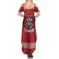 Tonga Rugby XIII Custom Summer Maxi Dress Mate Ma'a Tonga with Ngatu Pattern LT9 - Polynesian Pride