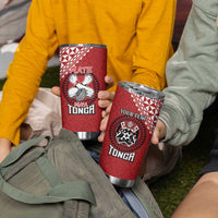Tonga Rugby XIII Custom Tumbler Cup Mate Ma'a Tonga with Ngatu Pattern LT9 - Polynesian Pride