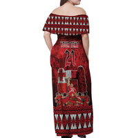 Custom Tonga 676 Haamonga a Maui Off Shoulder Maxi Dress Tongan Sipi Tau Unique Dance LT9 - Polynesian Pride
