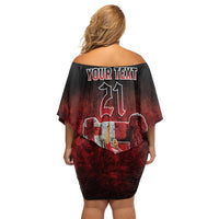 Custom Tonga 676 Haamonga a Maui Off Shoulder Short Dress Tongan Sipi Tau Unique Dance LT9 - Polynesian Pride
