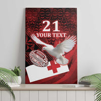 Custom Tonga XIII Rugby Tribal Tattoo Canvas Wall Art Mate Ma'a Tonga Kupesi Ngatu Grunge Style LT9 - Polynesian Pride