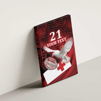 Custom Tonga XIII Rugby Tribal Tattoo Canvas Wall Art Mate Ma'a Tonga Kupesi Ngatu Grunge Style LT9 - Polynesian Pride